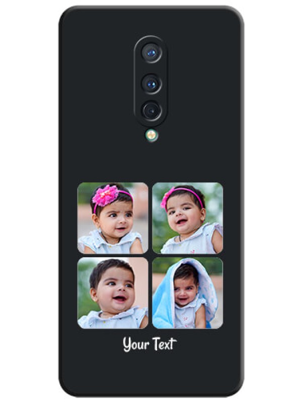 Custom Floral Art with 6 Image Holder - Photo on Space Black Soft Matte Mobile Case - OnePlus 8