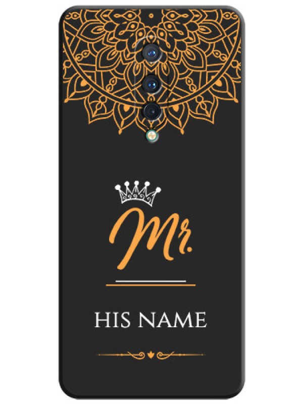 Custom Mr Name with Floral Design  on Personalised Space Black Soft Matte Cases - OnePlus 8