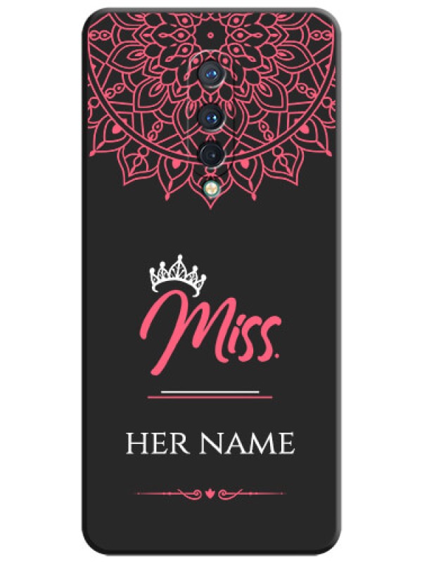 Custom Mrs Name with Floral Design on Space Black Personalized Soft Matte Phone Covers - OnePlus 8