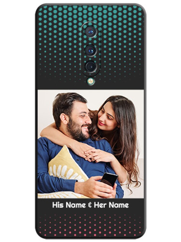 Custom Faded Dots with Grunge Photo Frame and Text on Space Black Custom Soft Matte Phone Cases - OnePlus 8