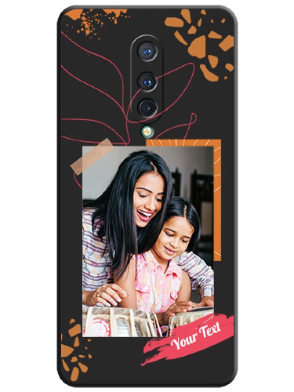 Custom Orange Photo Frame on Space Black Custom Soft Matte Phone Back Cover - OnePlus 8