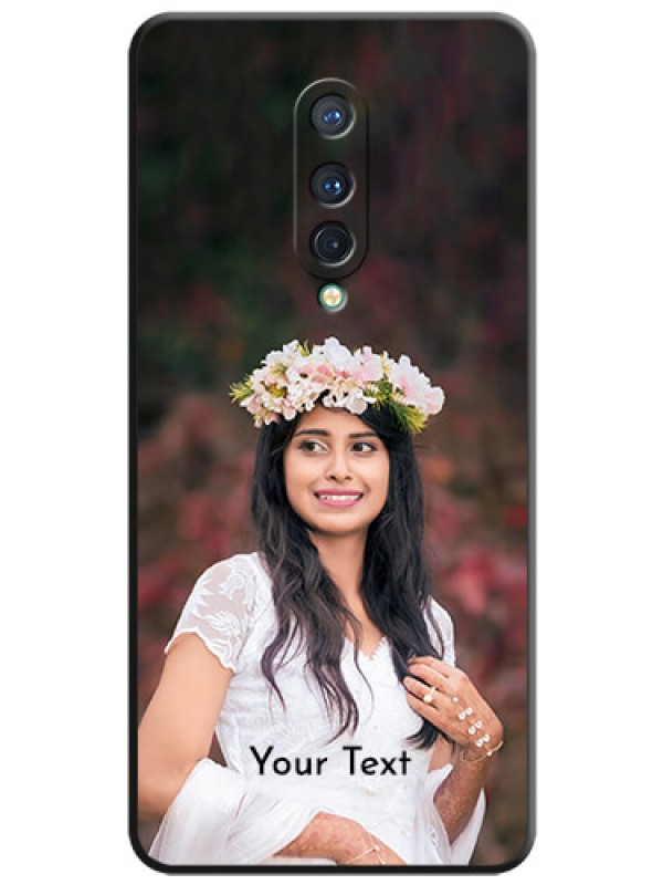 Custom Full Single Pic Upload With Text On Space Black Personalized Soft Matte Phone Covers -Oneplus 8