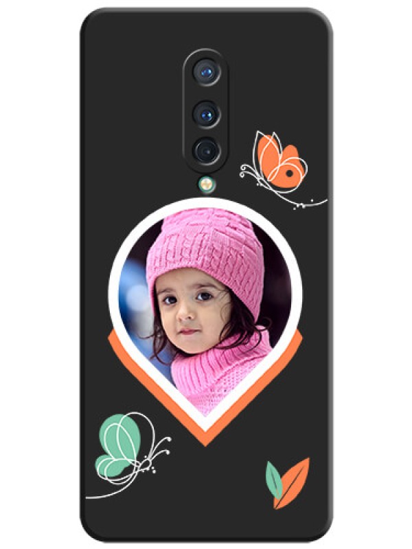 Custom Upload Pic With Simple Butterly Design On Space Black Personalized Soft Matte Phone Covers -Oneplus 8