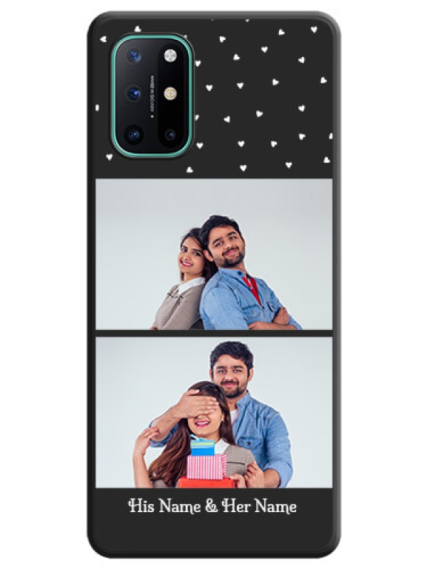 Custom Miniature Love Symbols with Name on Space Black Custom Soft Matte Back Cover - OnePlus 8T