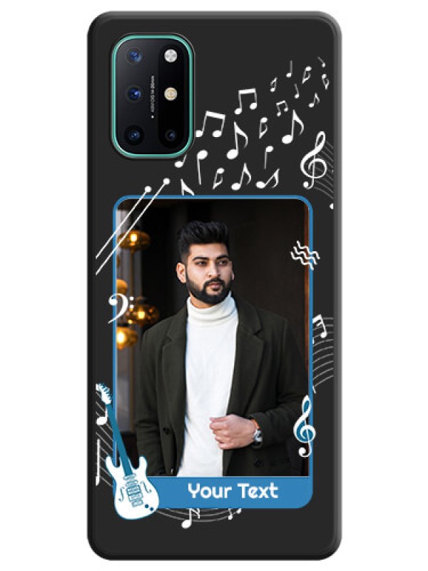 Custom Musical Theme Design with Text on Photo on Space Black Soft Matte Mobile Case - OnePlus 8T