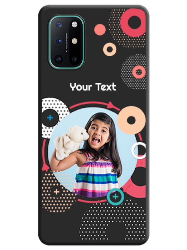 Custom Multicoloured Round Image on Personalised Space Black Soft Matte Cases - OnePlus 8T
