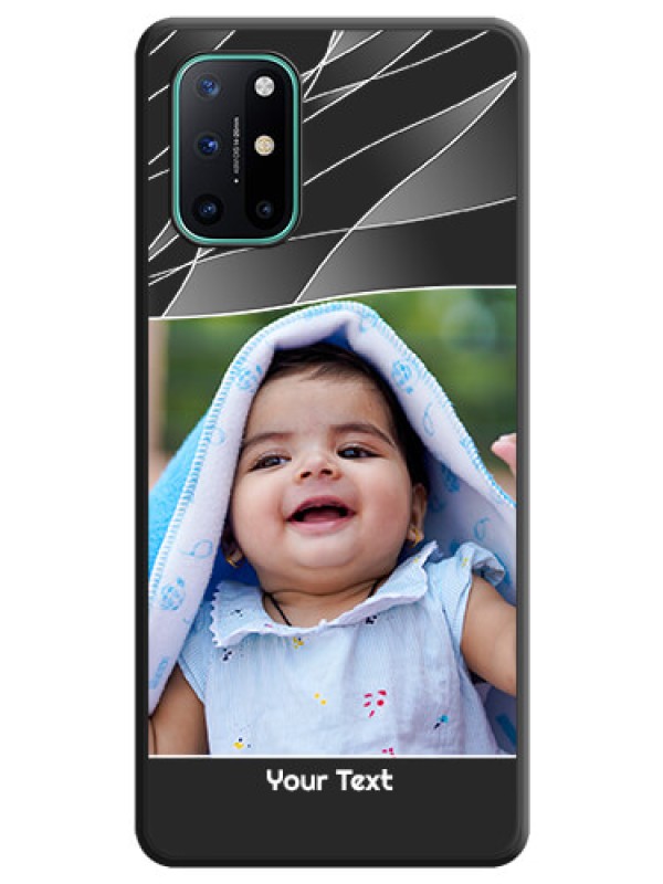 Custom Mixed Wave Lines on Photo on Space Black Soft Matte Mobile Cover - OnePlus 8T