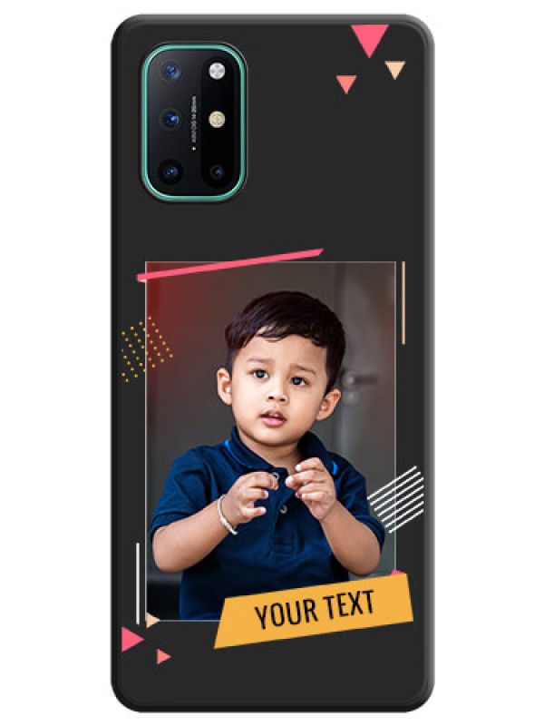Custom Photo Frame with Triangle Small Dots on Photo on Space Black Soft Matte Back Cover - OnePlus 8T