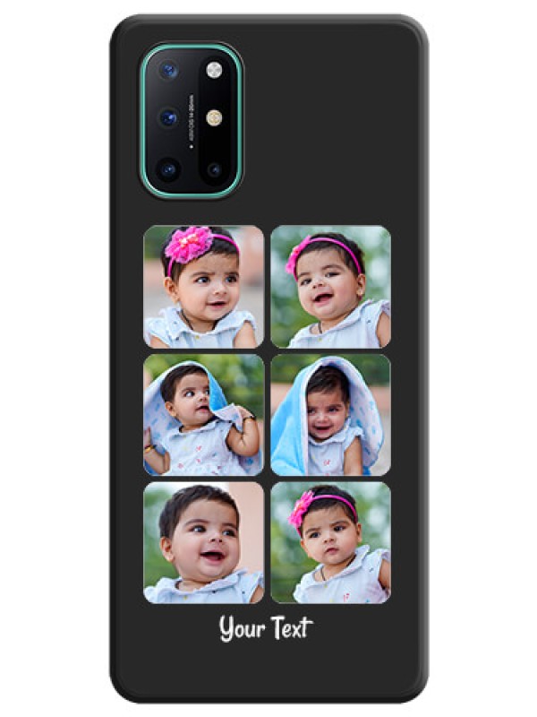 Custom Floral Art with 6 Image Holder on Photo on Space Black Soft Matte Mobile Case - OnePlus 8T