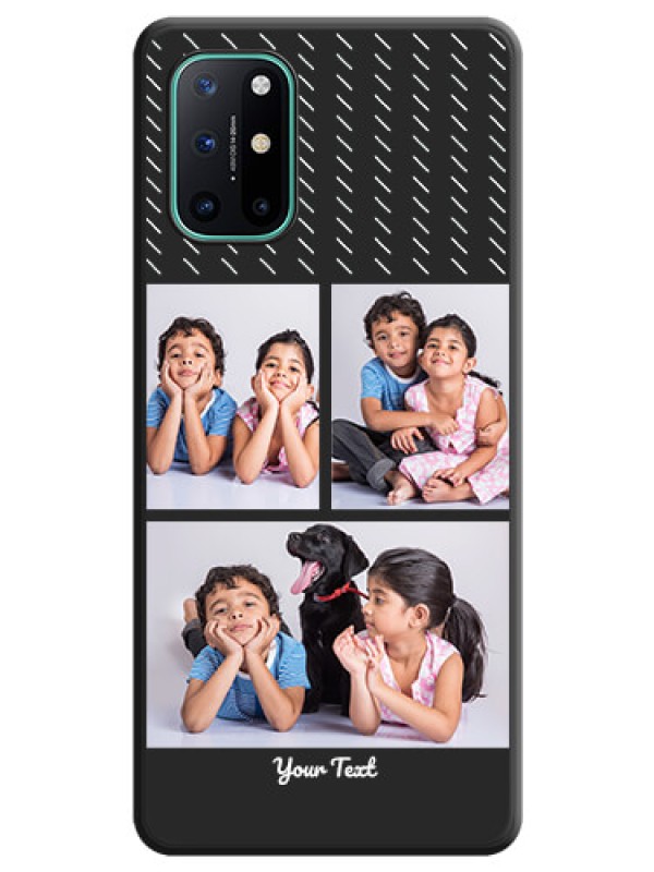 Custom Cross Dotted Pattern with 2 Image Holder  on Personalised Space Black Soft Matte Cases - OnePlus 8T