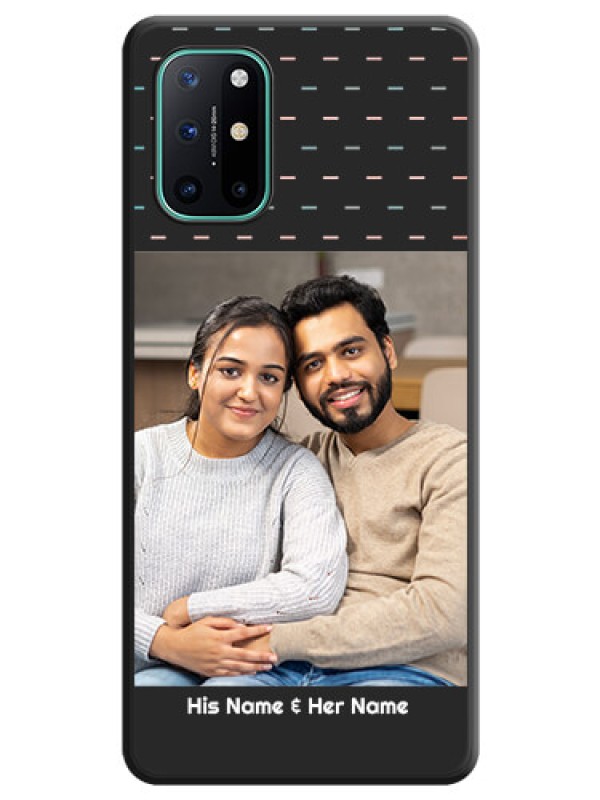 Custom Line Pattern Design with Text on Space Black Custom Soft Matte Phone Back Cover - OnePlus 8T
