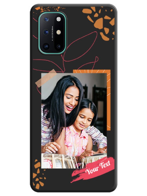 Custom Orange Photo Frame on Space Black Custom Soft Matte Phone Back Cover - OnePlus 8T
