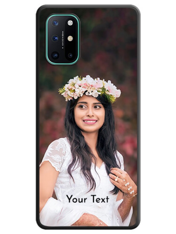 Custom Full Single Pic Upload With Text On Space Black Personalized Soft Matte Phone Covers -Oneplus 8T