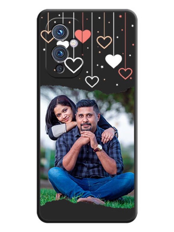 Custom Love Hangings with Splash Wave Picture on Space Black Custom Soft Matte Phone Back Cover - Oneplus 9 5G