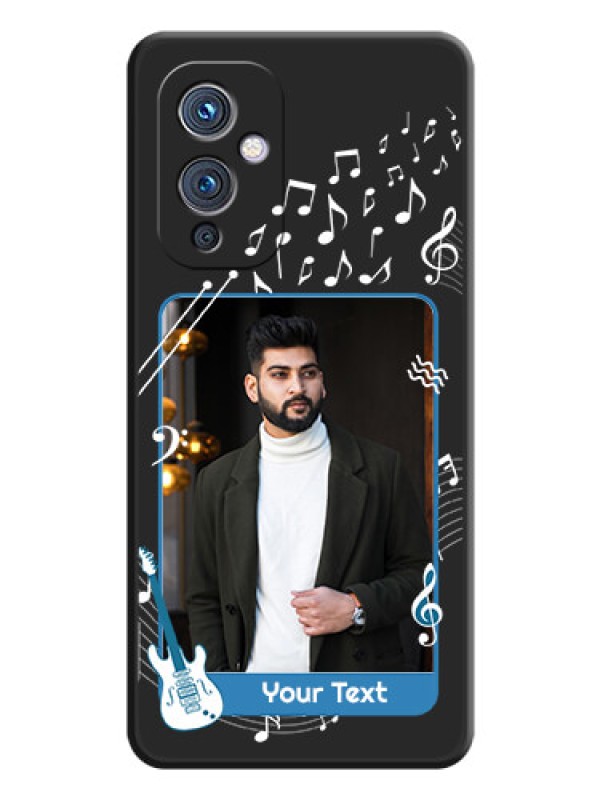 Custom Musical Theme Design with Text on Photo on Space Black Soft Matte Mobile Case - Oneplus 9 5G