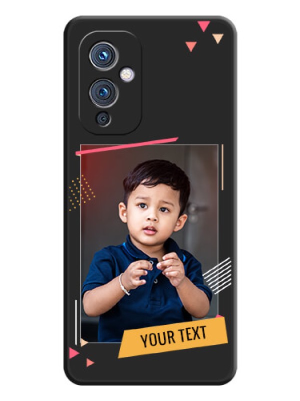 Custom Photo Frame with Triangle Small Dots on Photo on Space Black Soft Matte Back Cover - Oneplus 9 5G