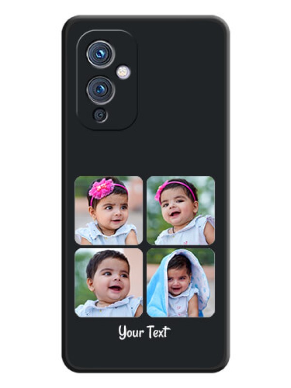Custom Floral Art with 6 Image Holder on Photo on Space Black Soft Matte Mobile Case - Oneplus 9 5G