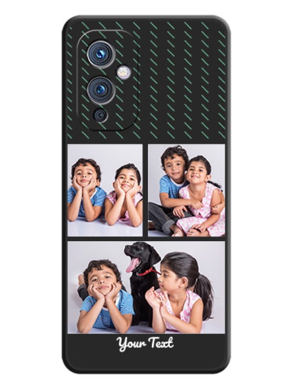Custom Cross Dotted Pattern with 2 Image Holder  on Personalised Space Black Soft Matte Cases - Oneplus 9 5G