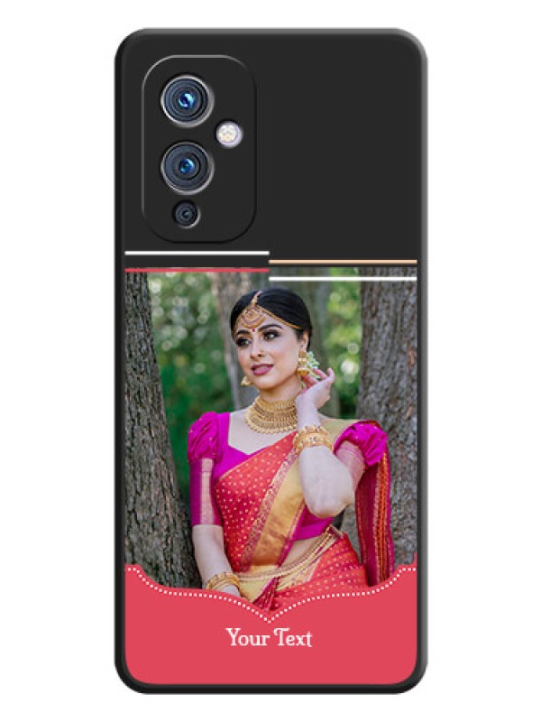 Custom Classic Plain Design with Name on Photo on Space Black Soft Matte Phone Cover - Oneplus 9 5G