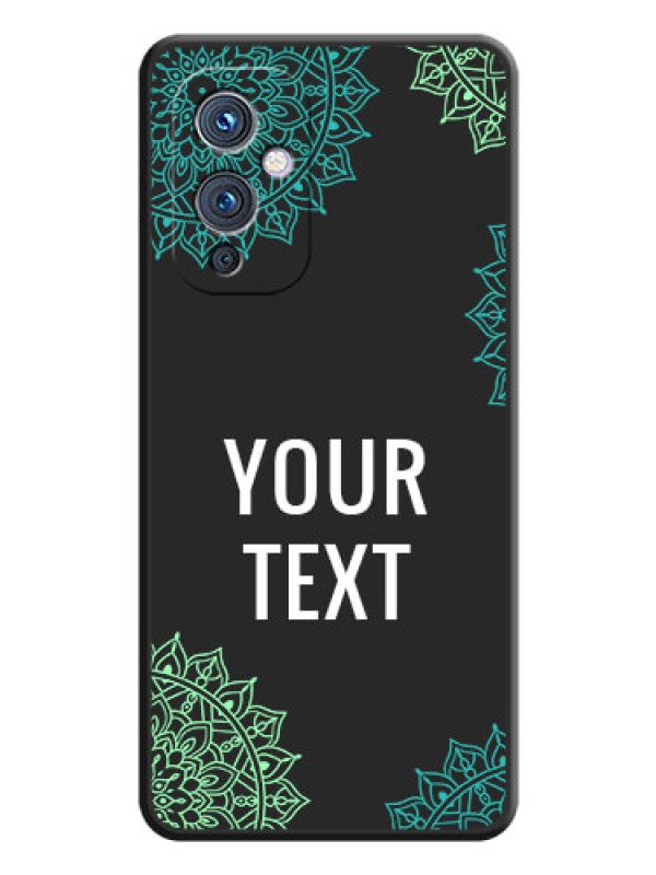 Custom Your Name with Floral Design on Space Black Custom Soft Matte Back Cover - Oneplus 9 5G