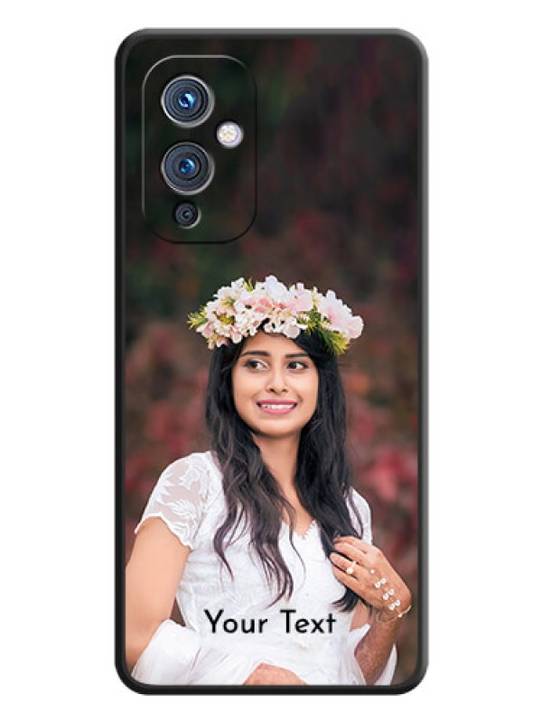 Custom Full Single Pic Upload With Text On Space Black Personalized Soft Matte Phone Covers -Oneplus 9 5G