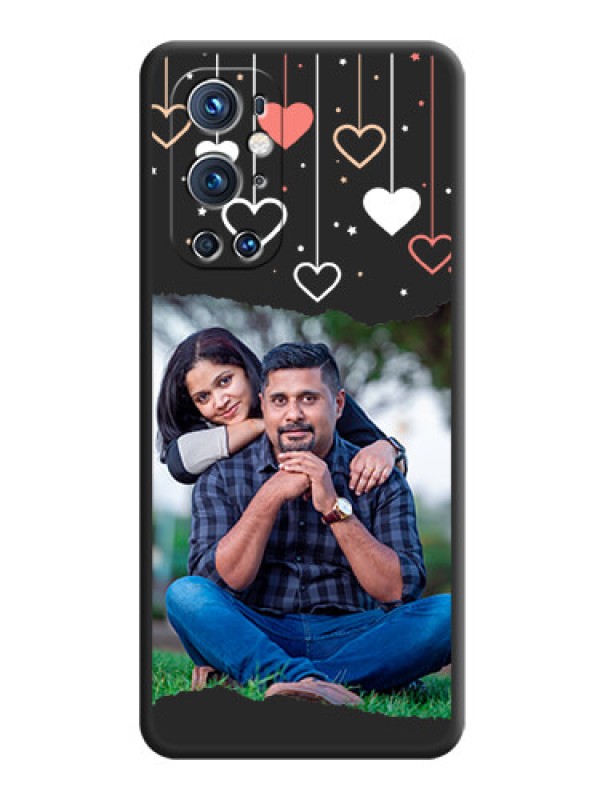 Custom Love Hangings with Splash Wave Picture on Space Black Custom Soft Matte Phone Back Cover - Oneplus 9 Pro 5G