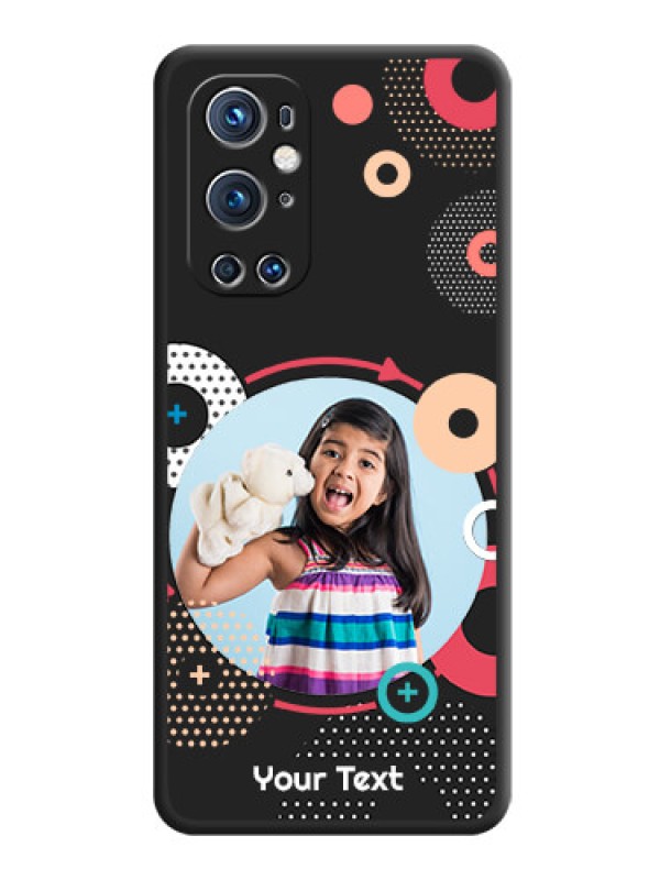 Custom Multicoloured Round Image on Personalised Space Black Soft Matte Cases - Oneplus 9 Pro 5G