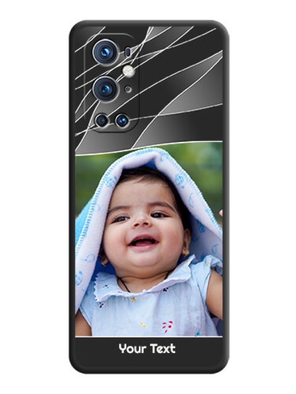 Custom Mixed Wave Lines on Photo on Space Black Soft Matte Mobile Cover - Oneplus 9 Pro 5G