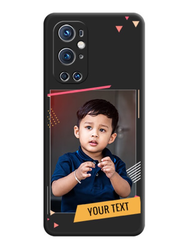 Custom Photo Frame with Triangle Small Dots on Photo on Space Black Soft Matte Back Cover - Oneplus 9 Pro 5G