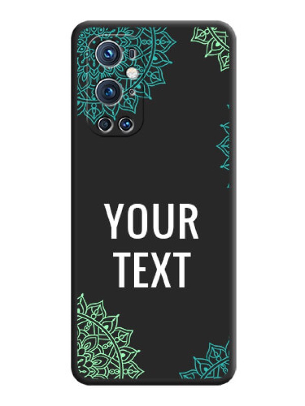 Custom Your Name with Floral Design on Space Black Custom Soft Matte Back Cover - Oneplus 9 Pro 5G