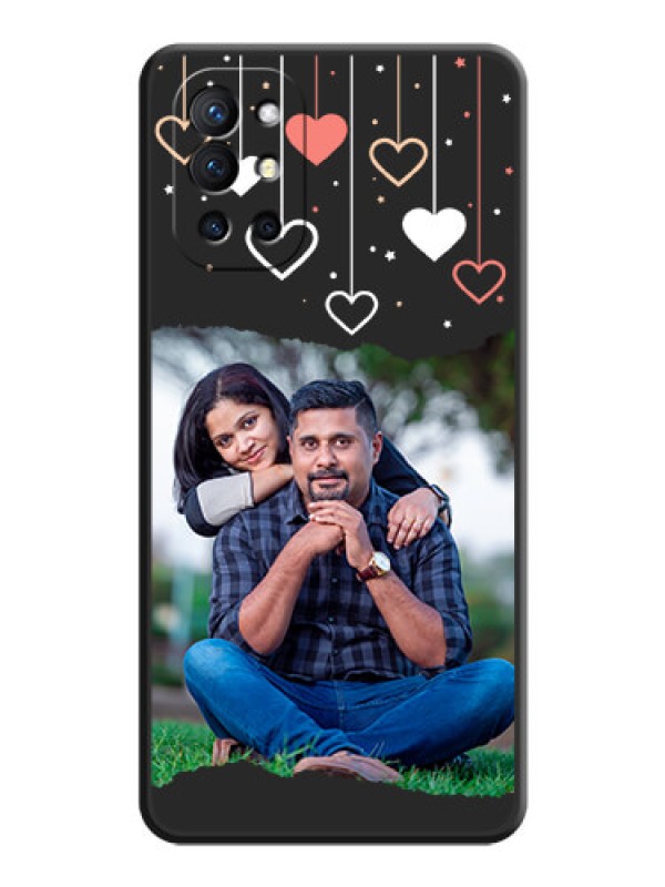 Custom Love Hangings with Splash Wave Picture on Space Black Custom Soft Matte Phone Back Cover - Oneplus 9R 5G
