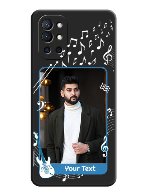 Custom Musical Theme Design with Text on Photo on Space Black Soft Matte Mobile Case - Oneplus 9R 5G