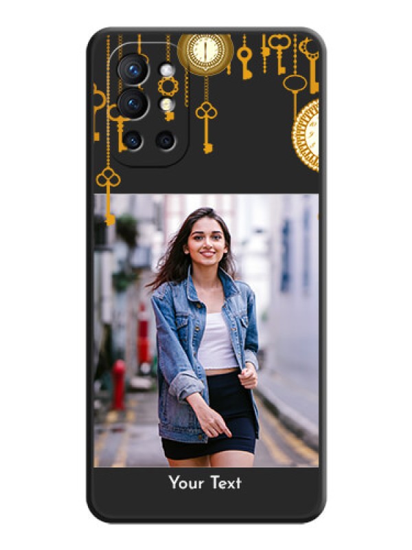 Custom Decorative Design with Text on Space Black Custom Soft Matte Back Cover - Oneplus 9R 5G