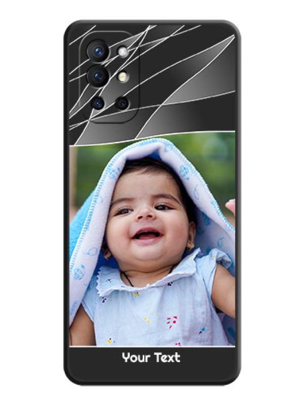 Custom Mixed Wave Lines on Photo on Space Black Soft Matte Mobile Cover - Oneplus 9R 5G