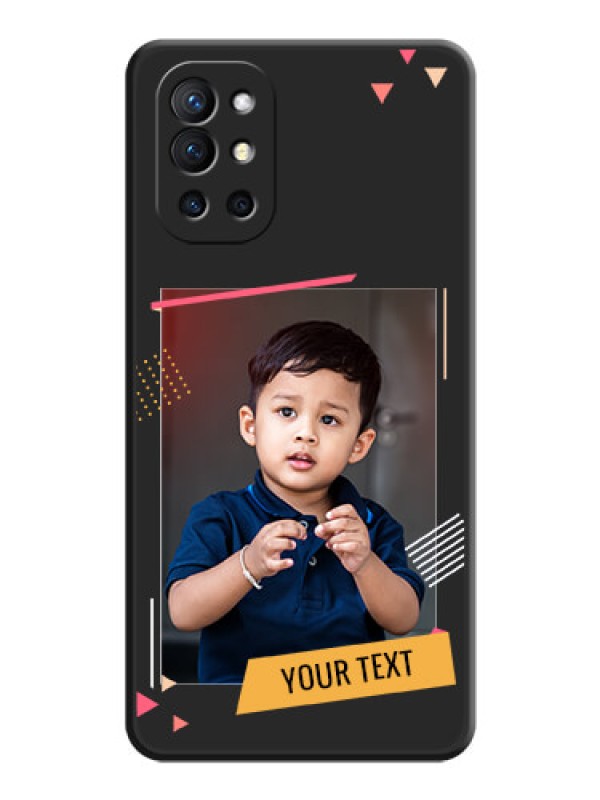 Custom Photo Frame with Triangle Small Dots on Photo on Space Black Soft Matte Back Cover - Oneplus 9R 5G