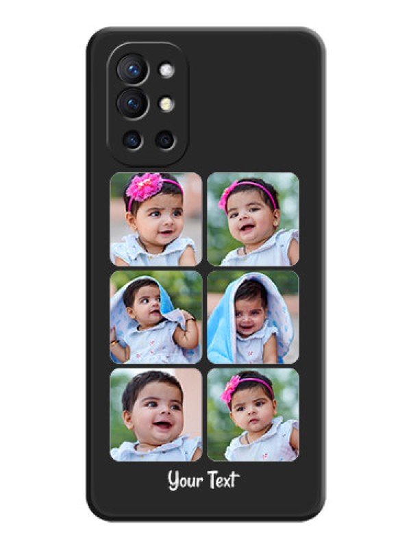 Custom Floral Art with 6 Image Holder on Photo on Space Black Soft Matte Mobile Case - Oneplus 9R 5G