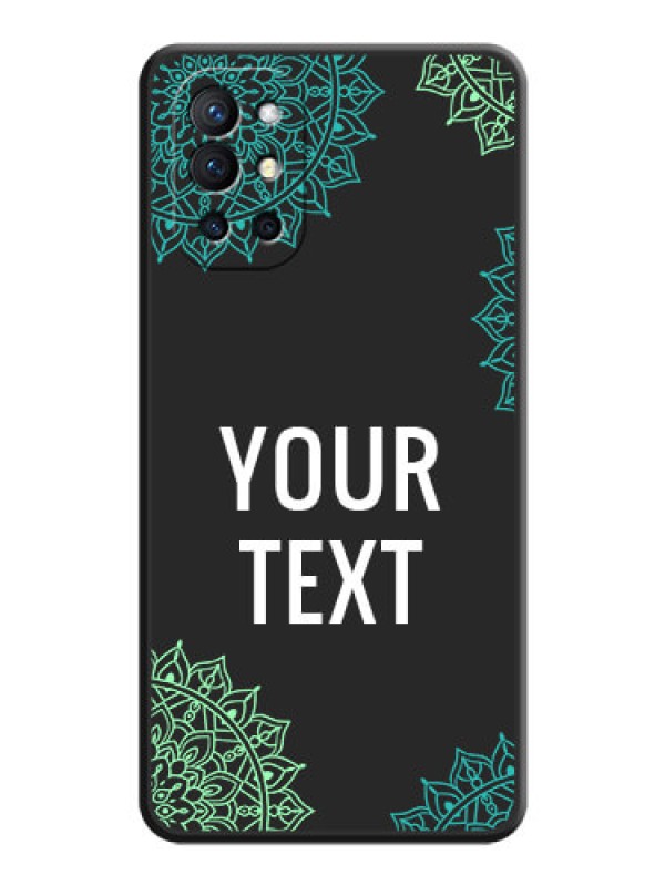 Custom Your Name with Floral Design on Space Black Custom Soft Matte Back Cover - Oneplus 9R 5G