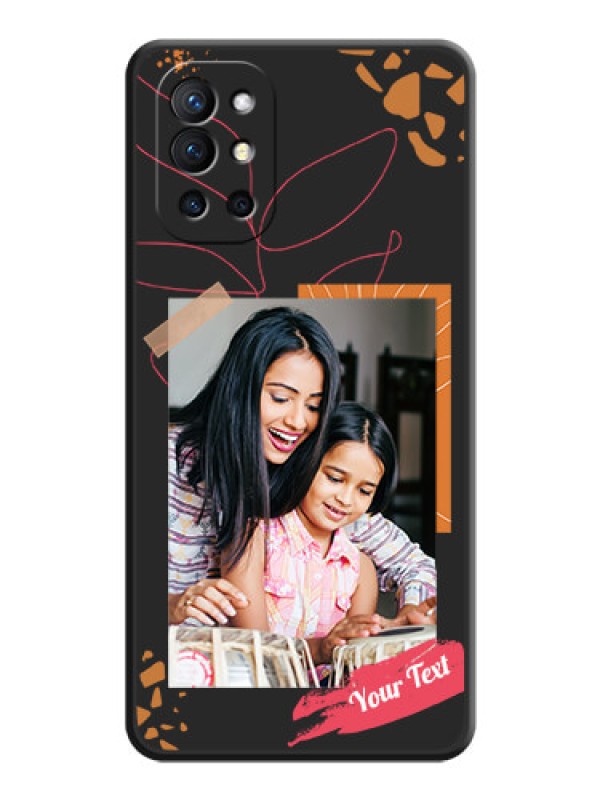 Custom Orange Photo Frame on Space Black Custom Soft Matte Phone Back Cover - Oneplus 9R 5G