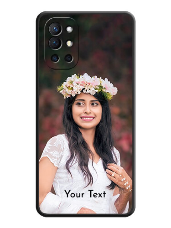 Custom Full Single Pic Upload With Text On Space Black Personalized Soft Matte Phone Covers -Oneplus 9R 5G