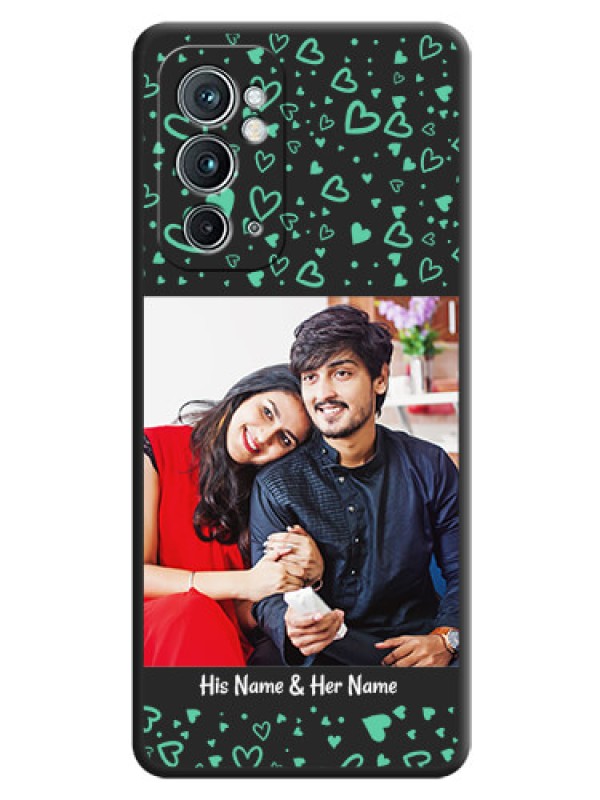 Custom Sea Green Indefinite Love Pattern on Photo on Space Black Soft Matte Mobile Cover - OnePlus 9RT 5G