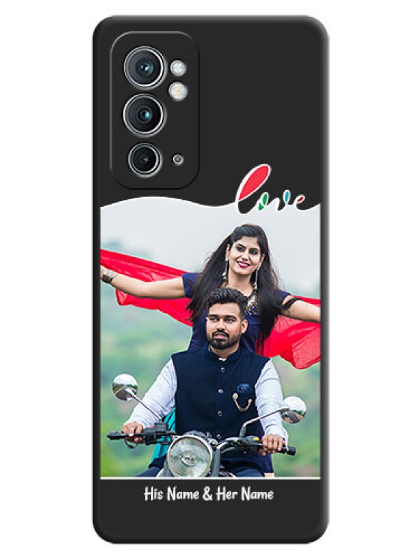Custom Fall in Love Pattern with Picture on Photo on Space Black Soft Matte Mobile Case - OnePlus 9RT 5G