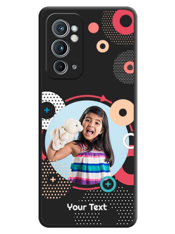 Custom Multicoloured Round Image on Personalised Space Black Soft Matte Cases - OnePlus 9RT 5G