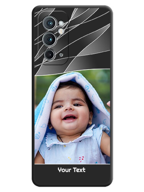 Custom Mixed Wave Lines on Photo on Space Black Soft Matte Mobile Cover - OnePlus 9RT 5G
