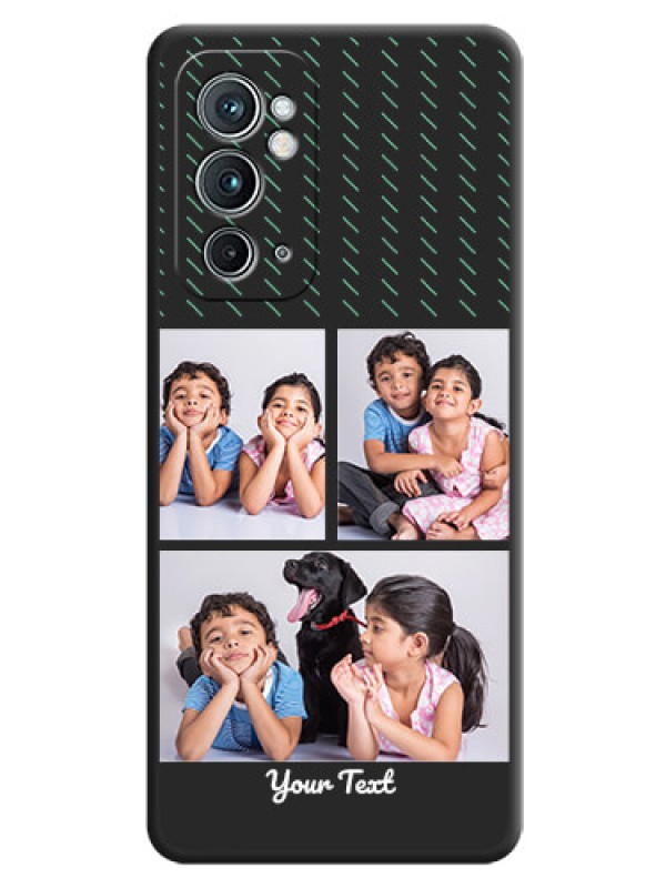 Custom Cross Dotted Pattern with 2 Image Holder  on Personalised Space Black Soft Matte Cases - OnePlus 9RT 5G
