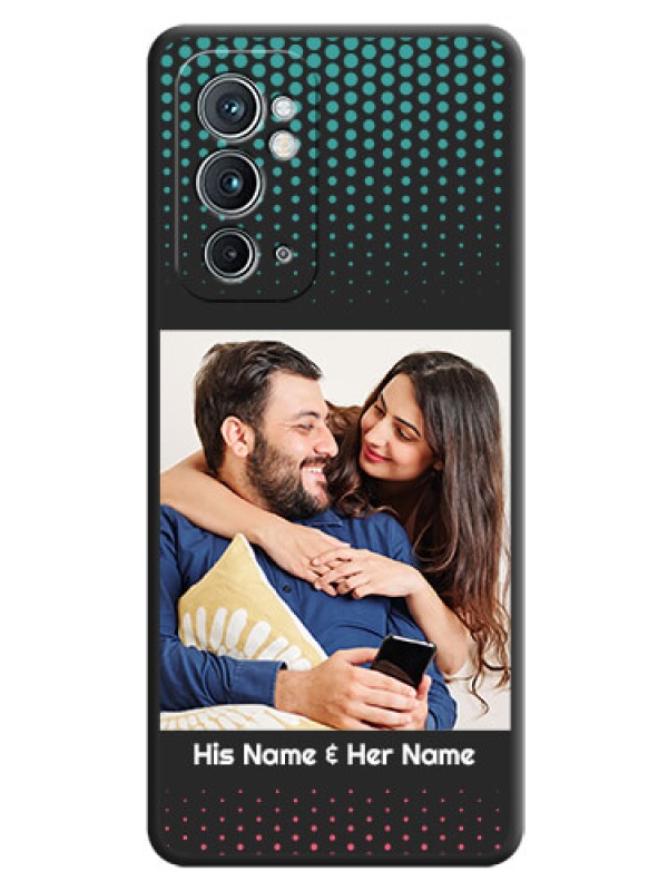 Custom Faded Dots with Grunge Photo Frame and Text on Space Black Custom Soft Matte Phone Cases - OnePlus 9RT 5G