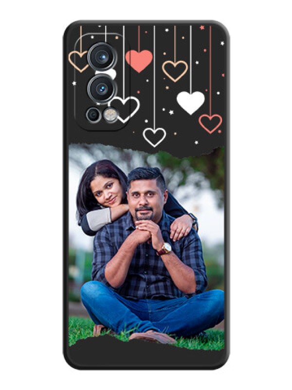 Custom Love Hangings with Splash Wave Picture on Space Black Custom Soft Matte Phone Back Cover - OnePlus Nord 2 5G