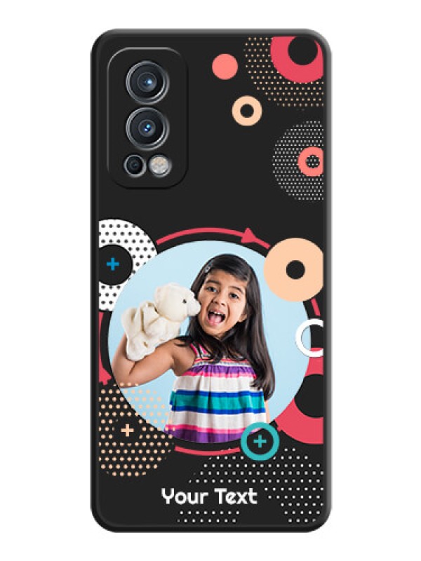 Custom Multicoloured Round Image on Personalised Space Black Soft Matte Cases - OnePlus Nord 2 5G