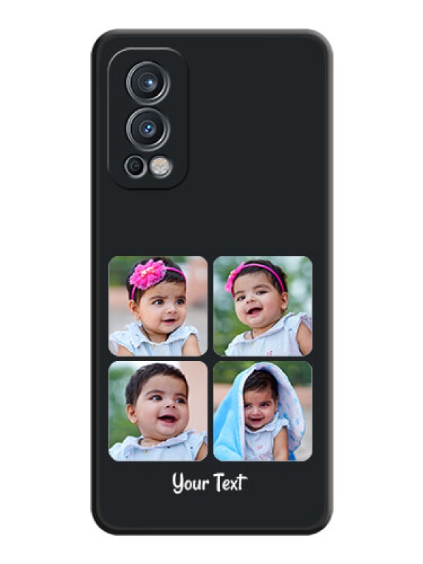 Custom Floral Art with 6 Image Holder on Photo on Space Black Soft Matte Mobile Case - OnePlus Nord 2 5G