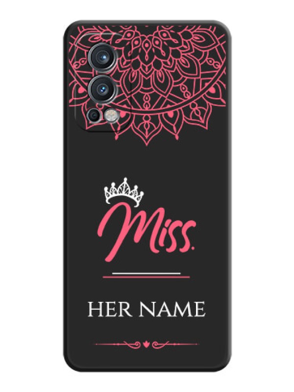 Custom Mrs Name with Floral Design on Space Black Personalized Soft Matte Phone Covers - OnePlus Nord 2 5G