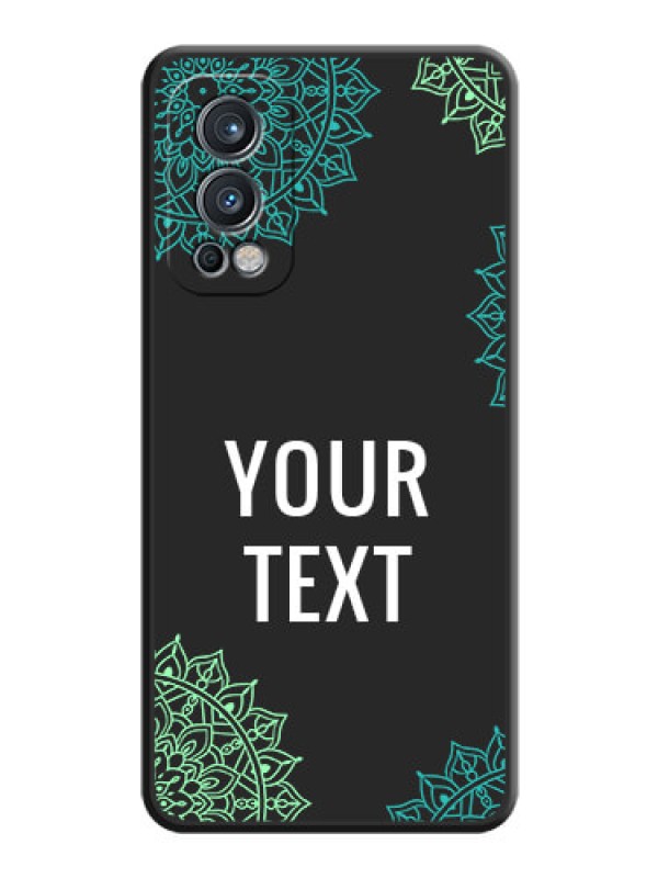 Custom Your Name with Floral Design on Space Black Custom Soft Matte Back Cover - OnePlus Nord 2 5G